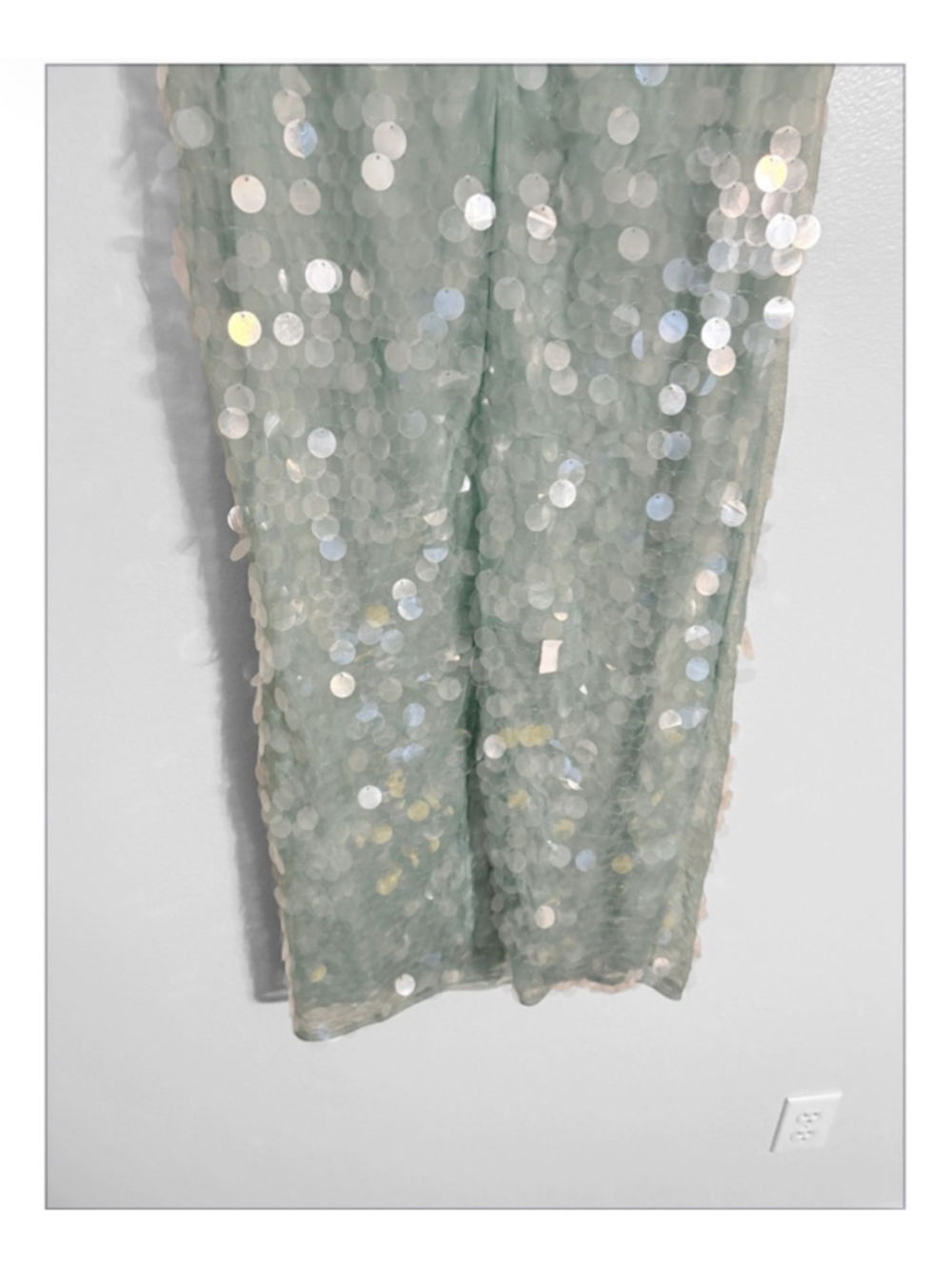 STAUD Strapless Sequin Column Dress in Mint Green - Picture 7 of 15